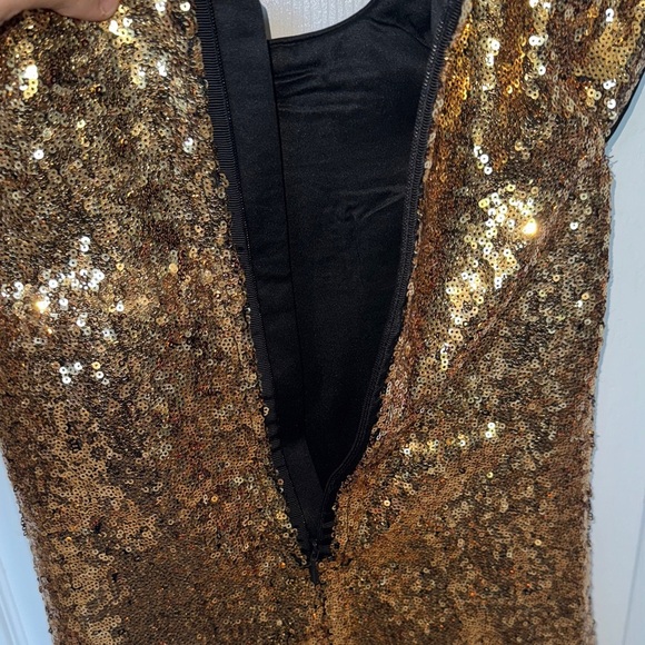 Disney Sparkling Gold Dress with Red Sequin Bow - Picture 9 of 12